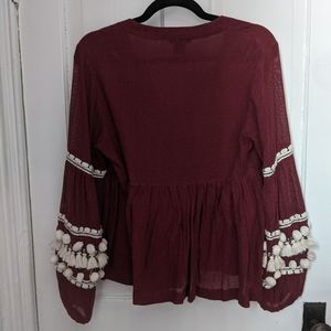 Anthropologie x Vineet bahl blouse with novelty bubble sleeve